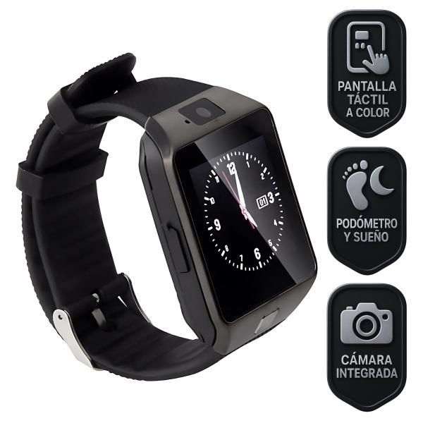 Smartwatch Dz09 Con Bluetooth, Cámara, Cronometro, Llamadas - Reloj Inteligente Negro