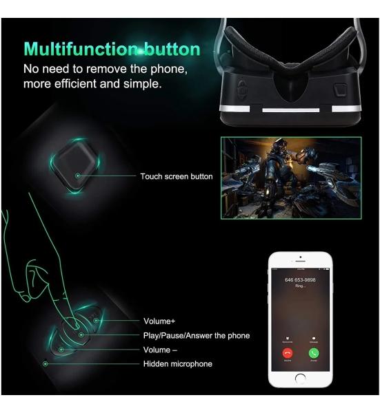 Lentes De Realidad Virtual Gafas 3d Vr Headset Y Controlador Malubero