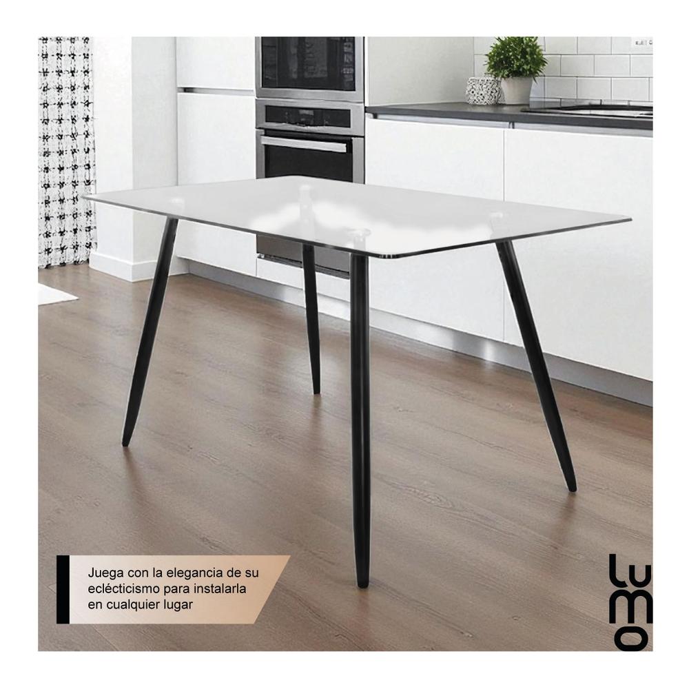 Mesa de Comedor Transparente Con Vidrio Moderna 120X70
