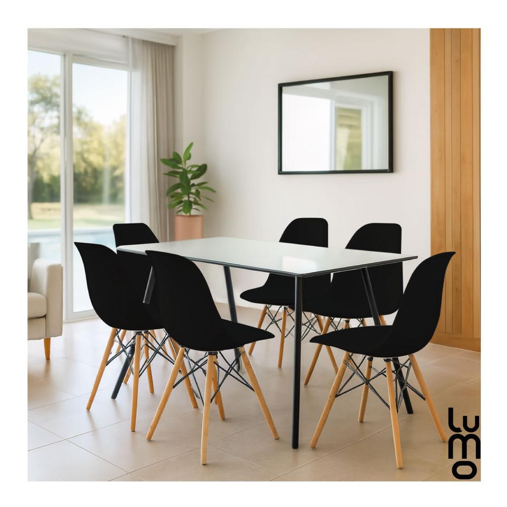 Mesa de Comedor Transparente Con Vidrio Moderna 120X70