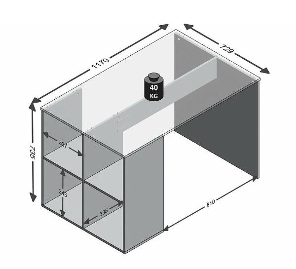 Escritorio con Estantes Laterales Merida