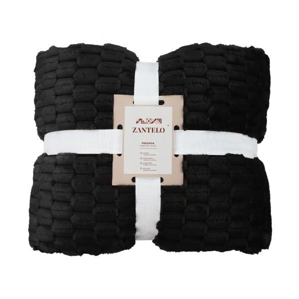 Frazada Embo King Size Negra 250x240 cm, ligera, suave, térmica y lavable