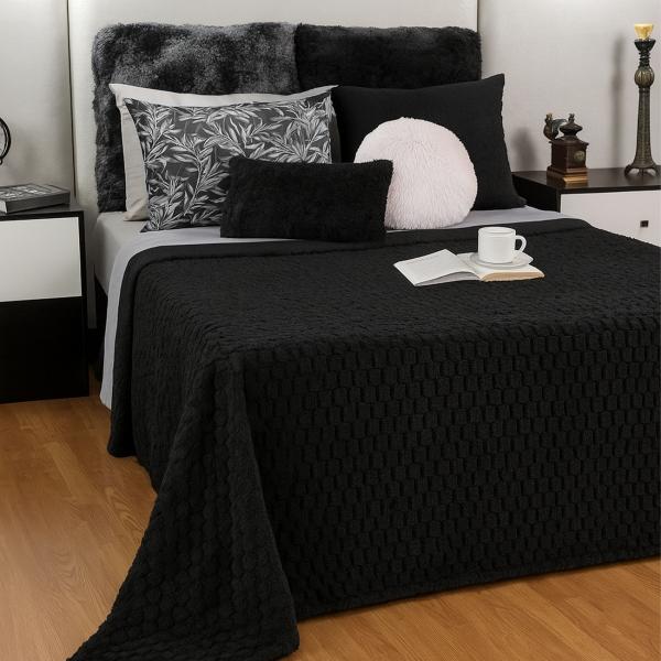 Frazada Embo King Size Negra 250x240 cm, ligera, suave, térmica y lavable