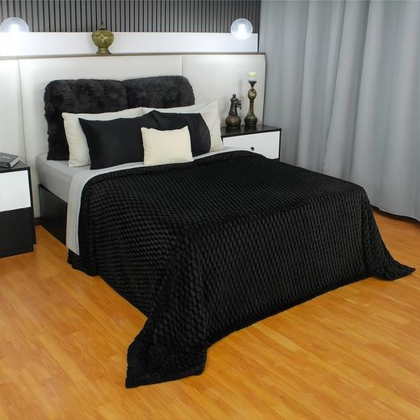Frazada Embo King Size Negra 250x240 cm, ligera, suave, térmica y lavable