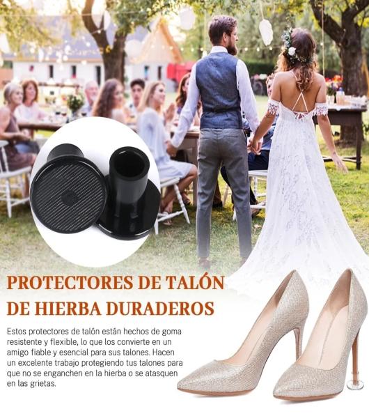 "15 Pares Protector De Tacones Jardin Cubre Tacon Antidesliza Transparentes y Negros "