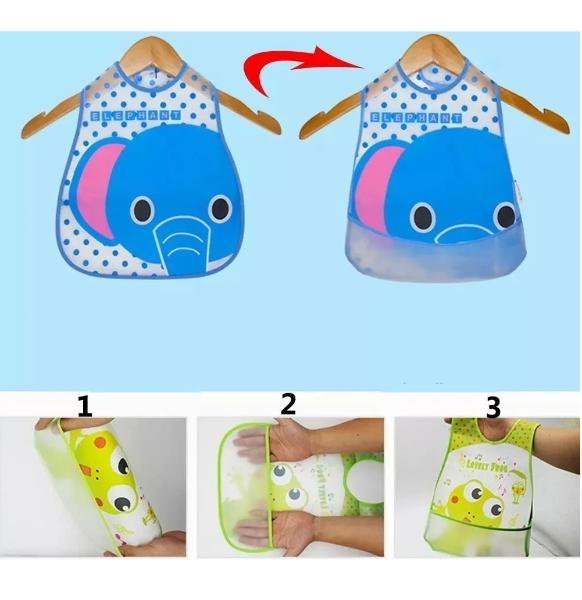 "10 Pcs Impermeables Eva Plástico Bebé Baberos Unisex Colores "