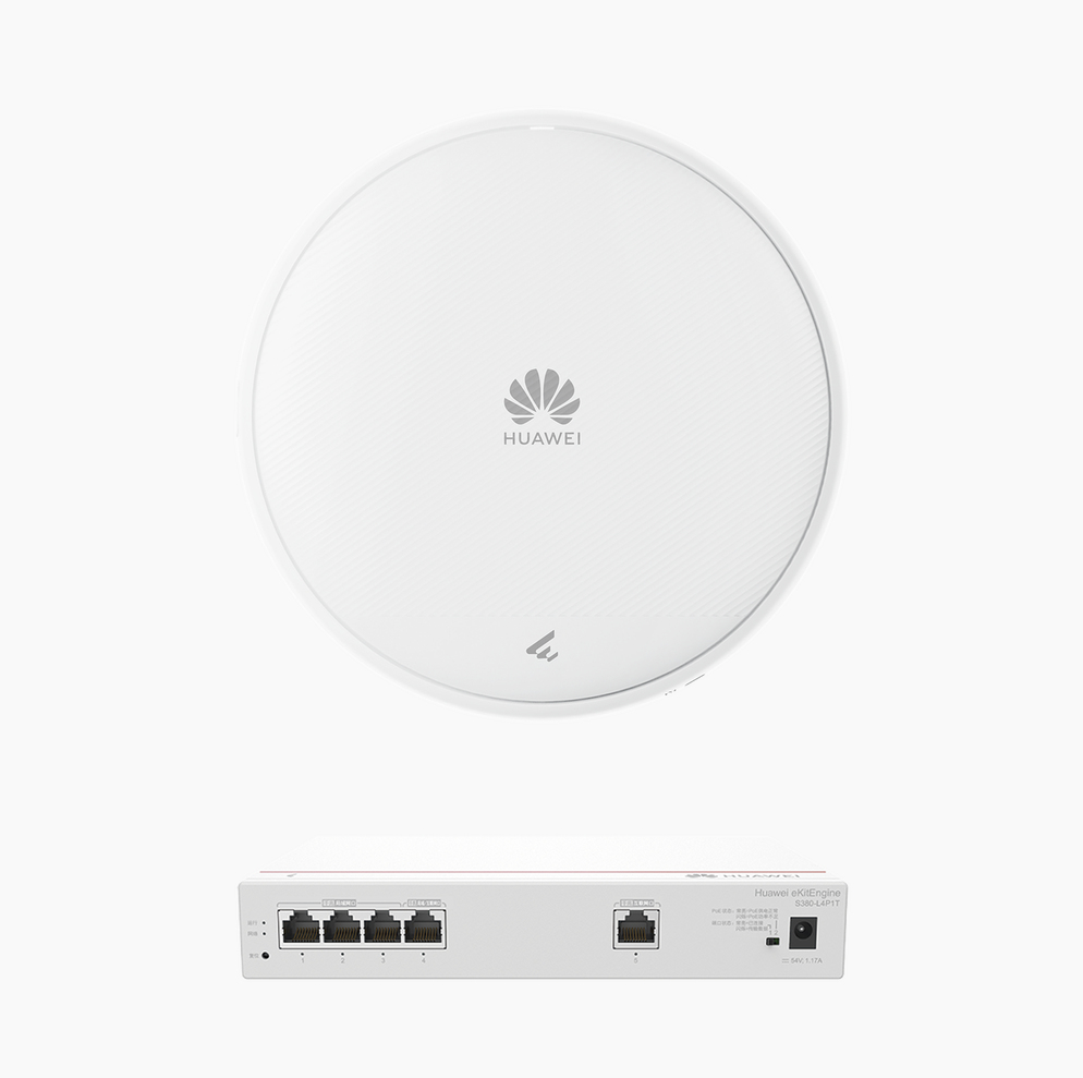 Huawei Kit Router Multi-Servicio S380 + AP371 Wi-Fi 7 3.57 Gbps PoE MU ...