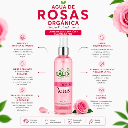 Salix Kit Limpiador Skincare Agua Micelar Agua de Rosas y Serum Arroz