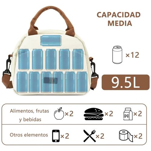 Bolsa Térmica Para Comida - Impermeable, Plegable Y Con Asa, Ideal Para Trabajo, Cole O Picnic