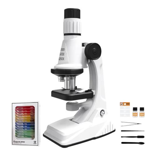 Mini Microscopio Para Niños 60-180x Zoom Con 12 Muestras – Juguete Educativo De Ciencia