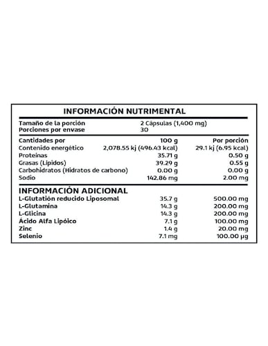 Beyond Vitamins | L- glutation Liposomal Reducido Beyond Vitamins | L- glutation Liposomal Reducido