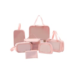 set-7-neceseres-profesional-pvc-viaje-impermeables-duraderos-rosa