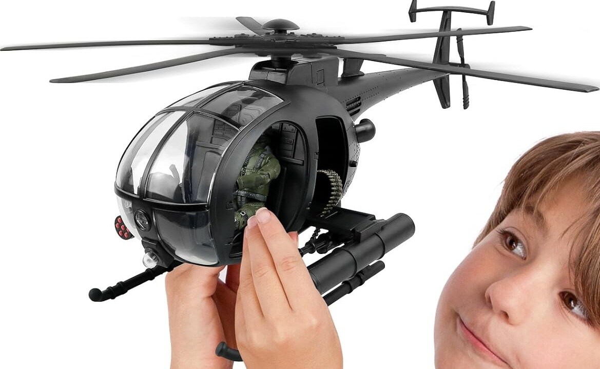 Helicóptero de Asalto litle bird 1:18 Combate Militar Click N