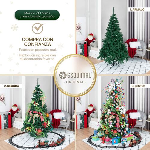 Nearly Natural Árbol De Navidad Artificial Clermont Con Punta Nevada De 5 Pies Con 250 Luces Transparentes, Conos De Pino Y 858 Ramas Flexibles