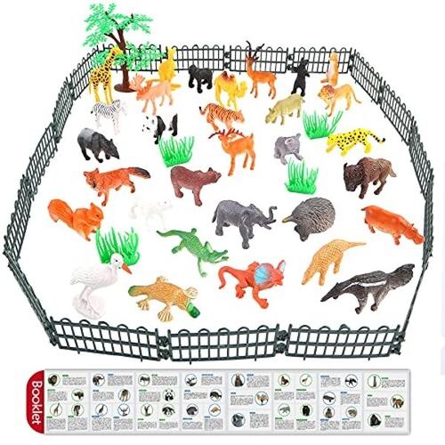 Set De 15 Animales De La Selva Con Alfombra Y Árboles – Juguetes Educativos De Plástico Para Niños De 3 A 6 Años – Ideal Para Fiestas