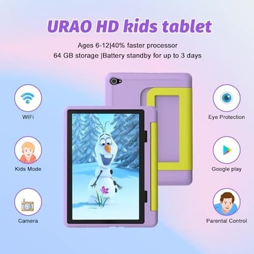 Funda De Silicona Para Tablet URAO C107 10.1″ – Antigolpes, Con Soporte Ajustable, Colores Variados, Para Niños