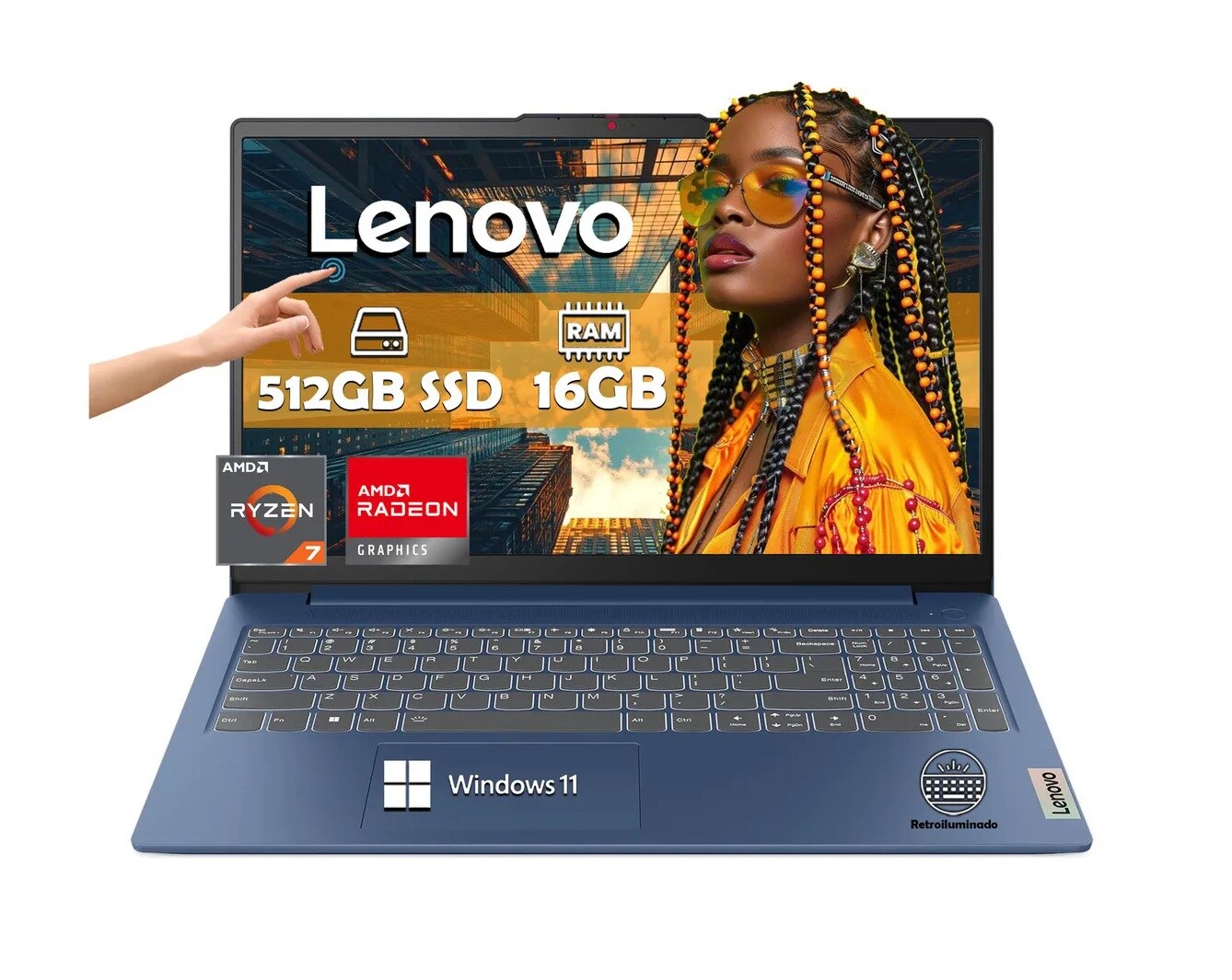 Lenovoノートパソコン Ryzen 7 7730U/16GB/512GB Laptop Lenovo AMD Ryzen 7-7730u 16gb RAM 512gb SSD 15,6'' Tactil